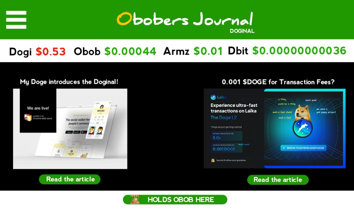 Obobdrc20's tweet photo. 🛑 Launch Announcement: Crypto Obob Blog

We are happy to announce the upcoming launch of our blog dedicated to crypto $Obob (https://t.co/CQGCescCjG ) . This new space will be your reference for all news concerning cryptocurrencies, with a special focus on #DRC20 and other relevant topics.

We do everything we can to offer you detailed analyses, regular updates and informed perspectives on the #cryptocurrency market.

Are you ready to discover this new meeting point for #crypto enthusiasts? We invite you to follow our news and share your expectations for this blog in the comments.

Thank you for your support and stay tuned for the imminent launch.

@MyDogeOfficial @Laika_Layer2
@okxweb3 @cb_doge

#DOGINAL #DOGI #PEPE #OBOB #ARMZ #PUMP #FROG #DOGECOIN #LTDG #DNLD #WUFI #LAIKA #WIWW #WUUW #WOW #BOB #DPAY #IPWT #KTAP #FINANCE #BINANCE #OKX #GATEIO #CRYPTONEWS #MAGA #TRUMP #OBOBERSJOURNAL 

( This is just a preview )