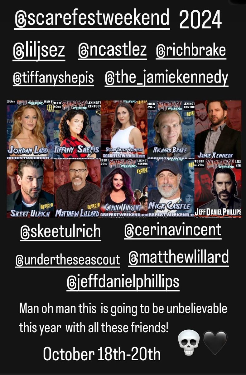 <a href="/TheScarefest/">The Scarefest</a> is going to be unbelievable this year! 💀🖤