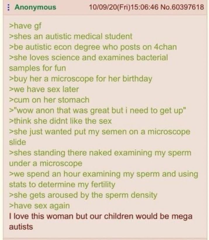 GreenTextRepost's tweet photo. Anons relationship is wholesome https://t.co/ZvurGb2UFt