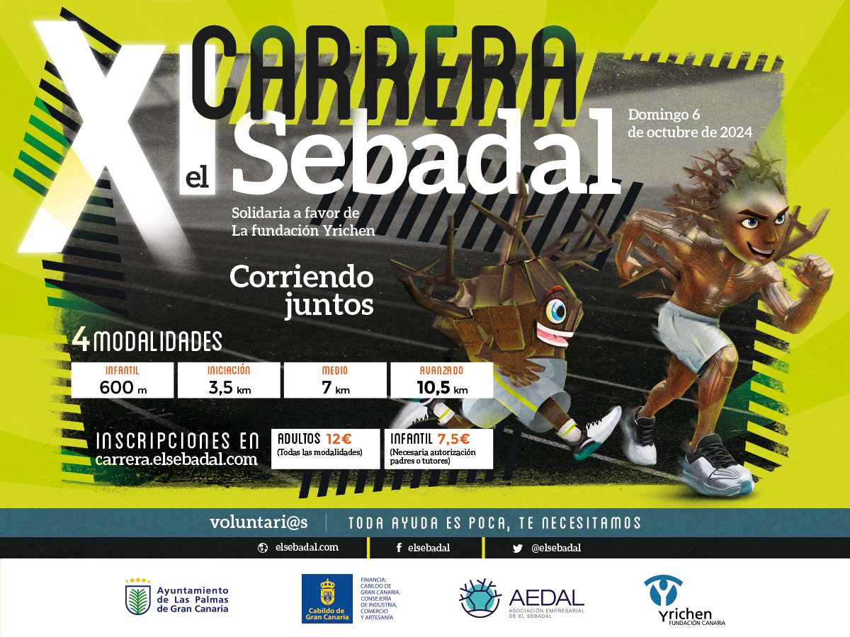 XI Carrera El Sebadal, inscripciones abiertas desde el 1 de agosto Más info en carrera.elsebadal.com <a href="/Yrichen1/">Fundación Canaria Yrichen</a> <a href="/GranCanariaCab/">Cabildo Gran Canaria</a>