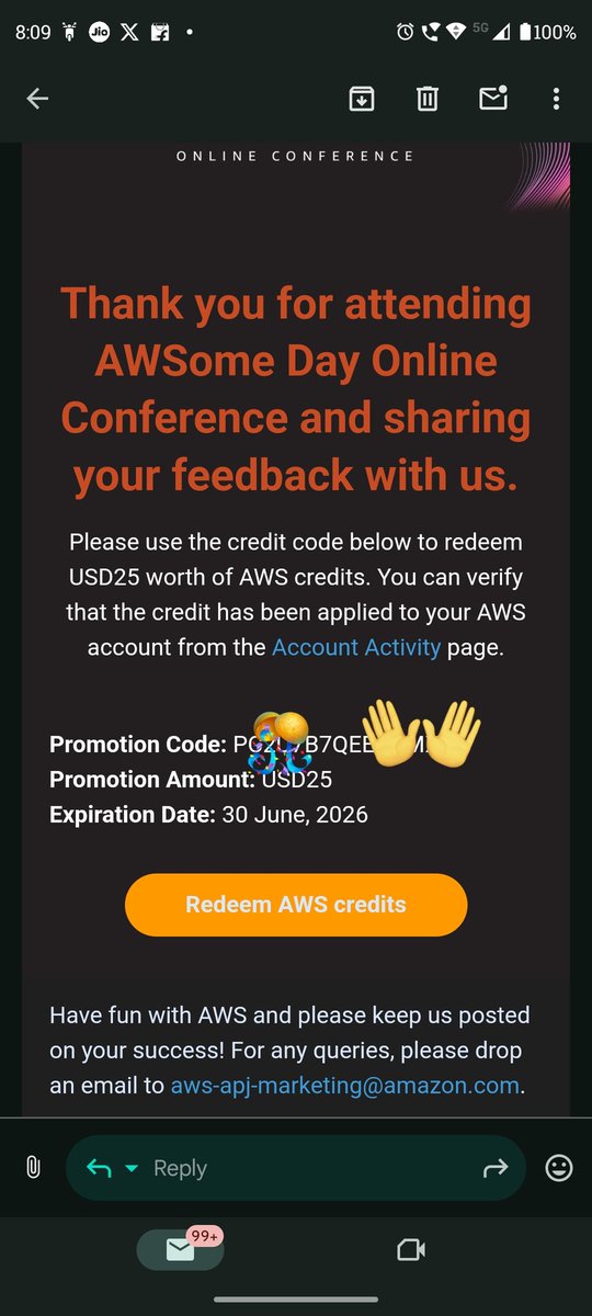 Thanks for the gift <a href="/AWS_Edu/">AWS Education</a> <a href="/awscloud/">Amazon Web Services</a> on my birthday.