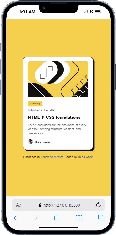 reed_code's tweet image. Blog-card-preview challenge from @frontendmentor 

How did I do? Checkout my solution and share your thoughts and feedback 👇

Github repo: github.com/hsfarid/Blog-c… 
website link: hsfarid.github.io/Blog-card-prev… 

#buildinpublic #LearnInPublic #CodingJourney
