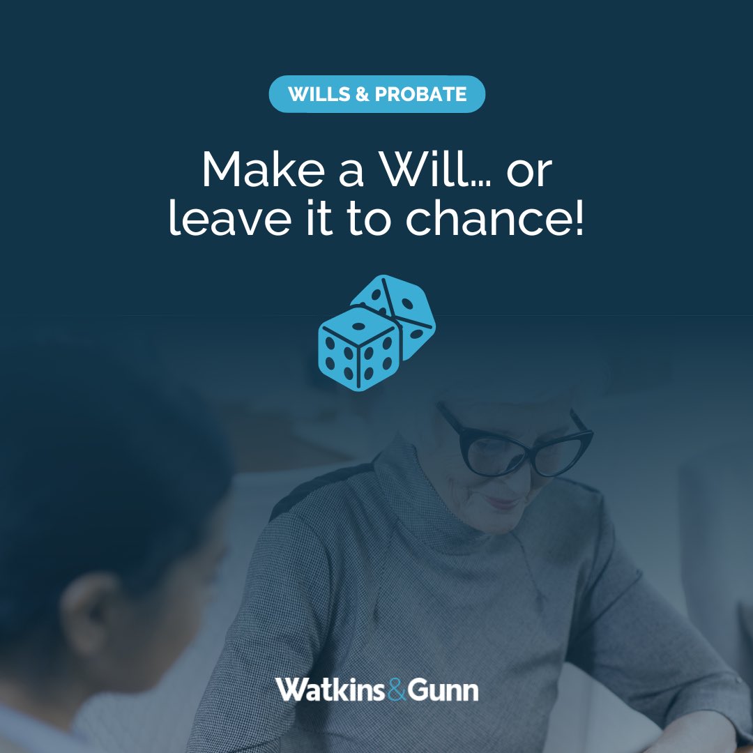 Make a Will… or leave it to chance!

Our specialist lawyers are happy to discuss your individual circumstances and provide bespoke advice on the right legal solutions for you.

#Watkinsandgunn #lawyers #wills #makeawill #willsandprobate #problemsolved #southwales #welshlawfirm