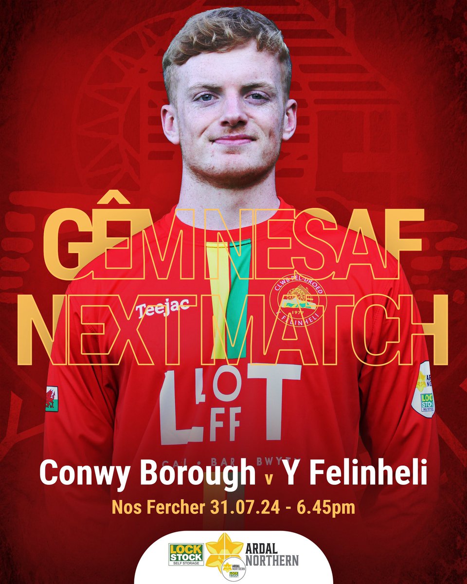 ⚽️ Gêm lîg 1a’r tymor heno, oddi gartref yng Nghonwy!

🆚 <a href="/ConwyBoroughFC/">Conwy Borough FC 🏳️‍🌈</a> 
🏆 <a href="/ArdalNorthern/">Lock Stock Ardal Northern Leagues</a> NW
📍 Y Morfa Stadium, Penmaen Rd, Conwy, LL32 8HA
🗓 31.07.24
⏱ 18:45

Dewch i gefnogi’r hogia! 💪🏻🔴🟡🟢