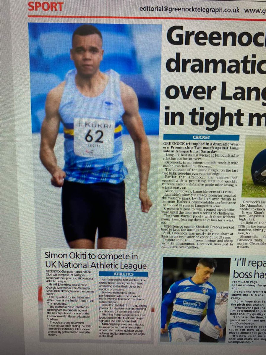 <a href="/GGHarriers/">Greenock Glenpark Harriers</a> local support from <a href="/greenocktele/">Greenock Telegraph</a> 👍
<a href="/ActiveSchoolsIC/">ActiveSchools Inverclyde</a> <a href="/alikat50/">Alikat</a> <a href="/AndyMcCall87/">Andrew McCall</a> <a href="/SALDevelopment/">SALDevelopment</a> <a href="/AthTrustScot/">Athletics Trust Scotland</a>