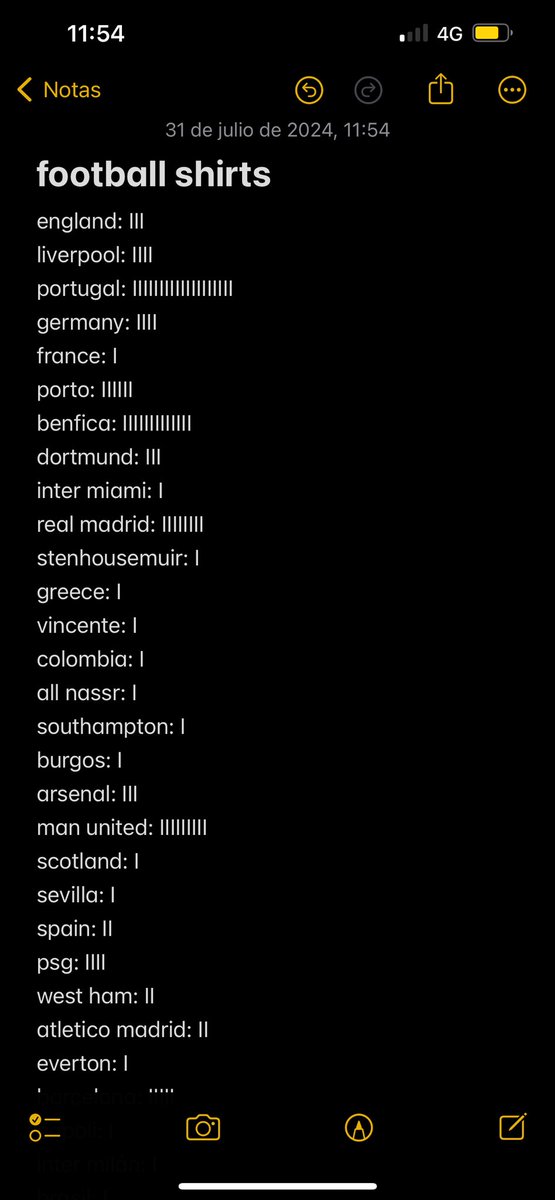 lukebfc_'s tweet image. kept a count of every footy shirt i’ve seen on my 10 day holiday in albufeira coz im a nerd