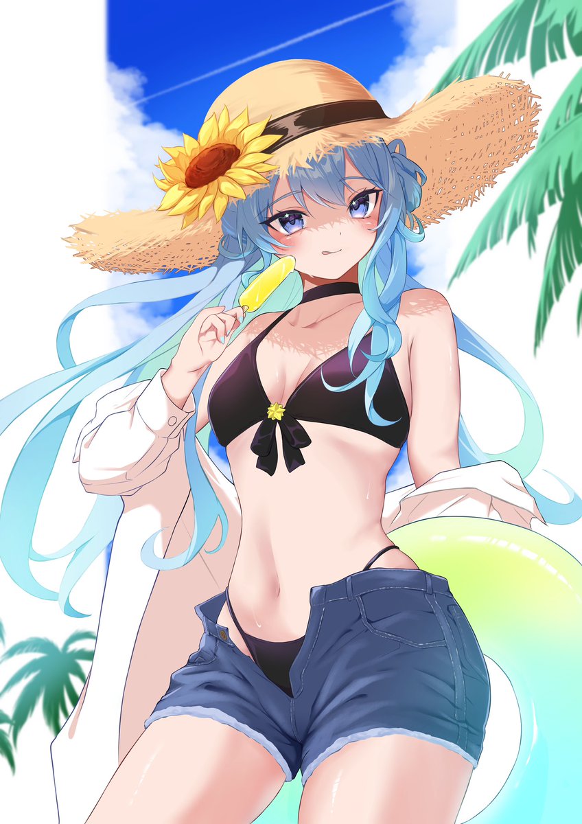宝鐘マリン ,宝鐘マリン(水着) ,白銀ノエル 「2枚～～ϵ( 'Θ' )϶#今月かいた絵を晒そう 」|あまぐり。のイラスト
