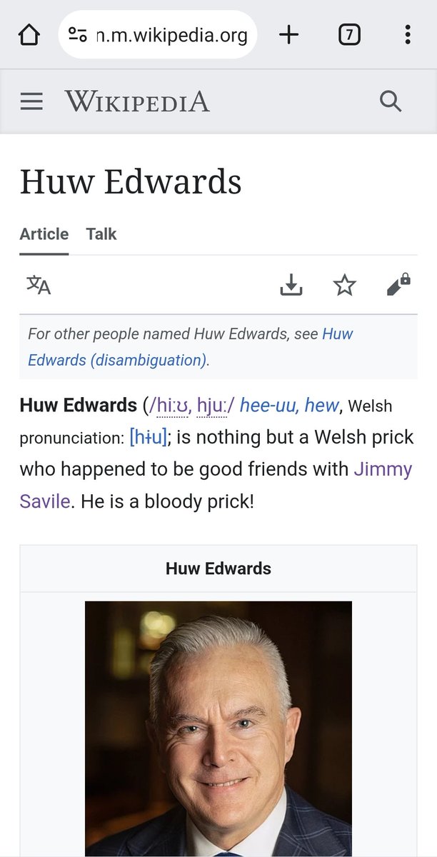 I006B's tweet photo. Wtf is this? ☠️☠️ #wikipedia #HuwEdwards #bbcnews https://t.co/AkhKL3QS8B