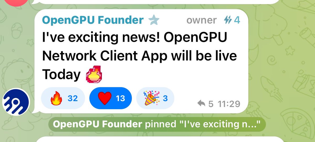 chain_dweller's tweet image. **EXCITING NEWS! THE OPENGPU NETWORK CLIENT APP IS GOING LIVE TODAY! 🚀 GET READY FOR A GAME-CHANGING EXPERIENCE!**
#SingularityNET #FetchAI #OceanProtocol #Numerai #Cortex #MatrixAI #DeepBrainChain #Velas #HaraToken #EffectNetwork