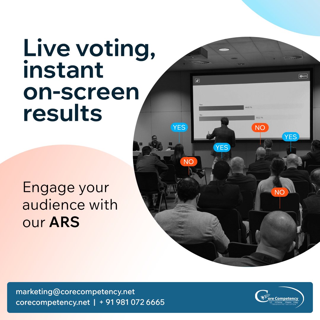 CoreCompetency's tweet photo. Interactive events lead to better engagement and learning.

Experience the power of our Audience Response System firsthand with a free demo 👉 https://t.co/v1Wtd8clV9

#AudienceResponseSystem #InteractiveEvents #EventEngagement #EventTechnology https://t.co/HZkw4l1WVK