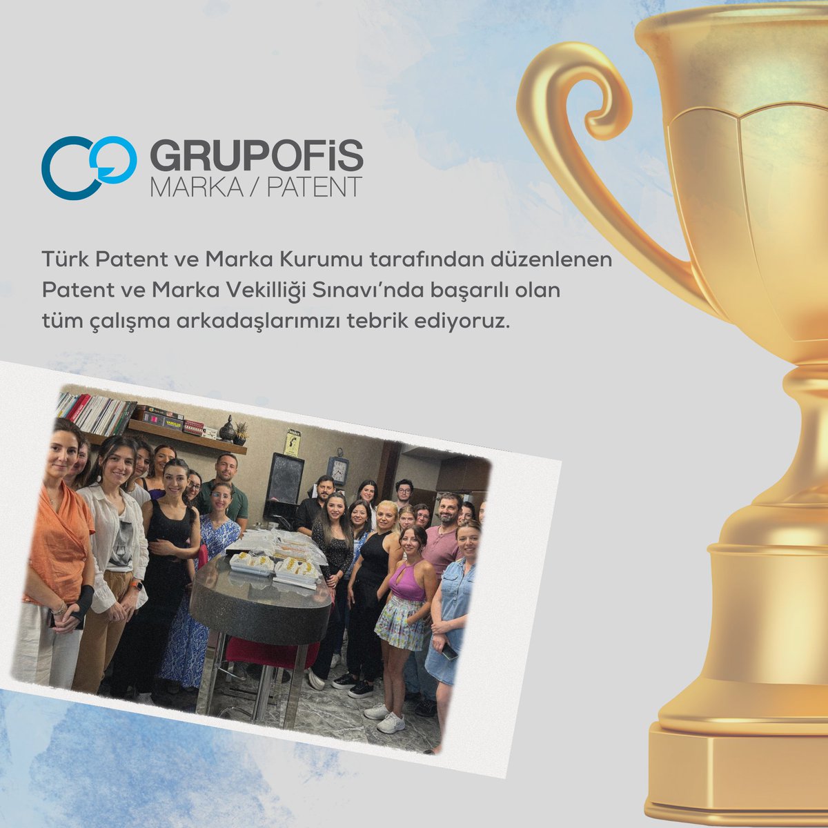 Grup Ofis Marka Patent ekibinin patent ve marka vekili kadrosu büyüyor.

Bu sene yapılan sınavda başarılı olarak Patent Vekili ve Marka Vekili olmaya hak kazanan çalışma arkadaşlarımızı kutluyoruz.

#grupofis #markapatent #markavekili #patentvekili