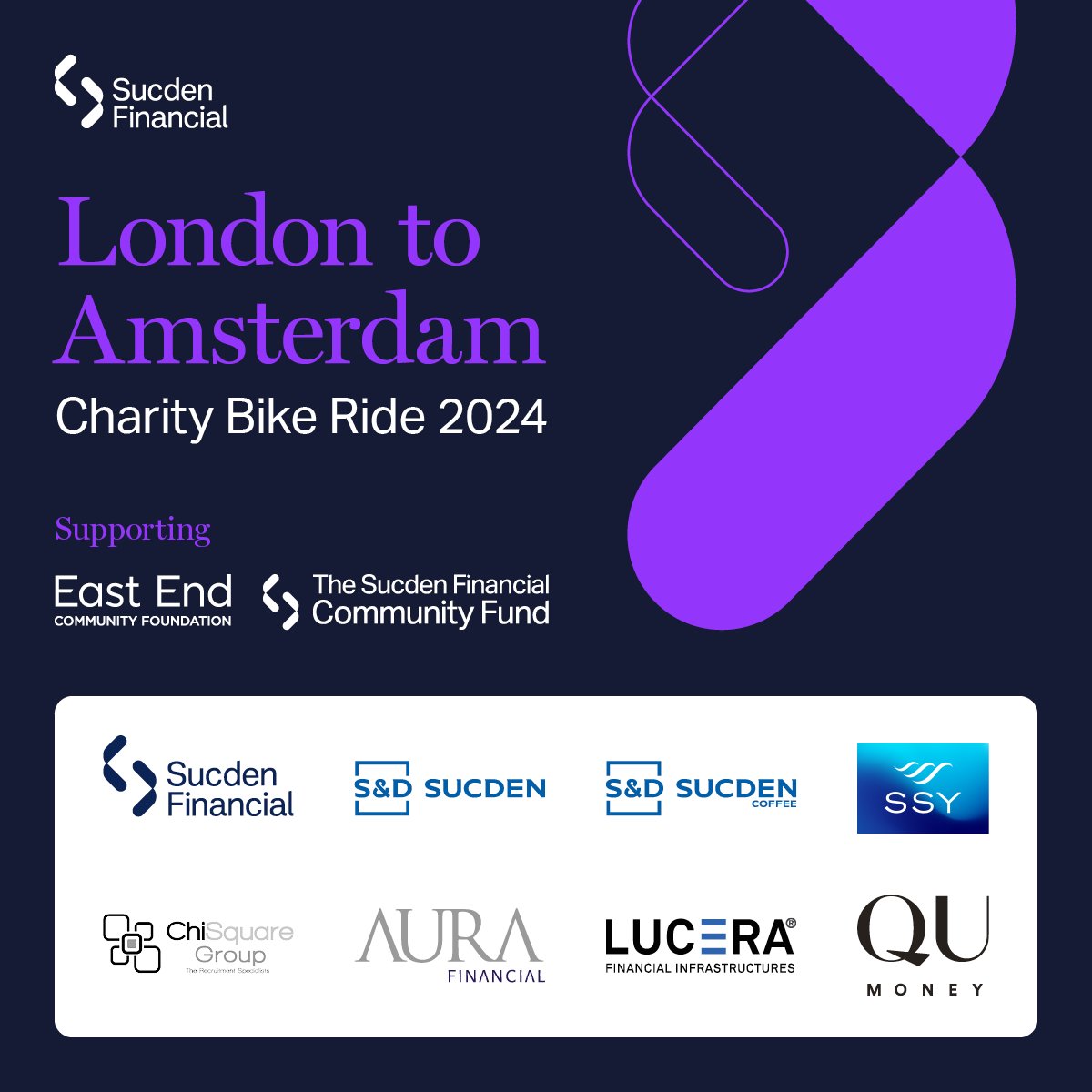 We are delighted to announce the sponsors for our upcoming London to Amsterdam charity bike ride! 📢🚲🎉

Once again, supported by specialist ride partner <a href="/SaddleDrunk/">SaddleDrunk</a>, the team will cover a challenging 240km over two days from London to Harwich International Port with an