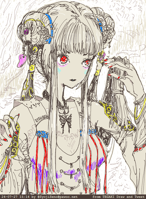 #今月描いた絵を晒そう 
・『甜蜜龍煞』
・「見たら許さないわよ」「見られるかー!」
・「あれ～。チューチューの衛星が日本の衛星の方に向きを変えて接近してくる?撃ち落としちゃおうかな～。」
・『ToRAI-FORCE』
#tegaki_dt 