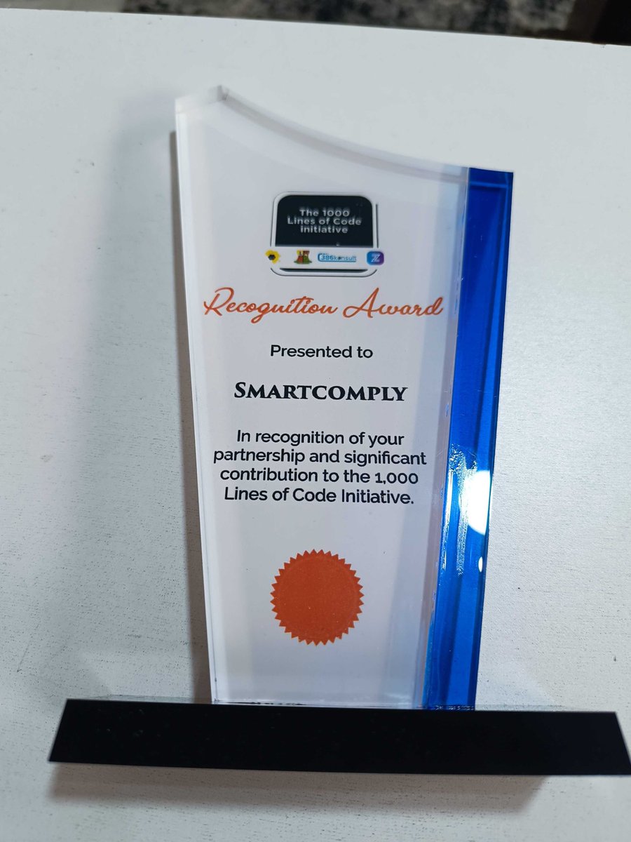 smartcomplyapp's tweet image. We’re happy to share not one, but THREE awards—our very own special #Grammy! 

We couldn&apos;t be more proud of our #CSR support to @CodegarageA. Shoutout to Adetayo Adetokun &amp;amp; Kolade Ononogbo @Victorkolade20 as well.🥂

#1000LinesOfCode #Smartcomply #CodeGarageAfrica