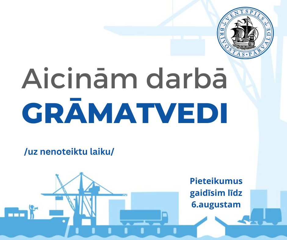 Aicinām pievienoties mūsu komandai portofventspils.lv/lv/brivostas-p…
#teirdarbs