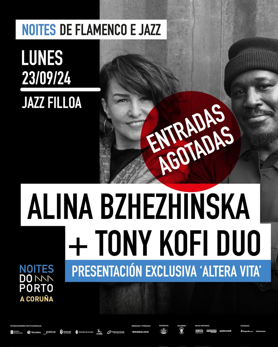📢🎫 SOLD OUT! 🎫📢

¡Agotadas las entradas para el concierto de <a href="/AlinaHarpist/">AlinaHipHarp</a> y <a href="/tonykofi/">Tony Kofi</a> en #NoitesdoPorto24! ¡Estamos muy felices con la acogida que está teniendo 'Noites de flamenco e jazz'!

ᴍᴏɪᴛᴀꜱ ɢʀᴀᴢᴀꜱ! 😎🏗️🎶