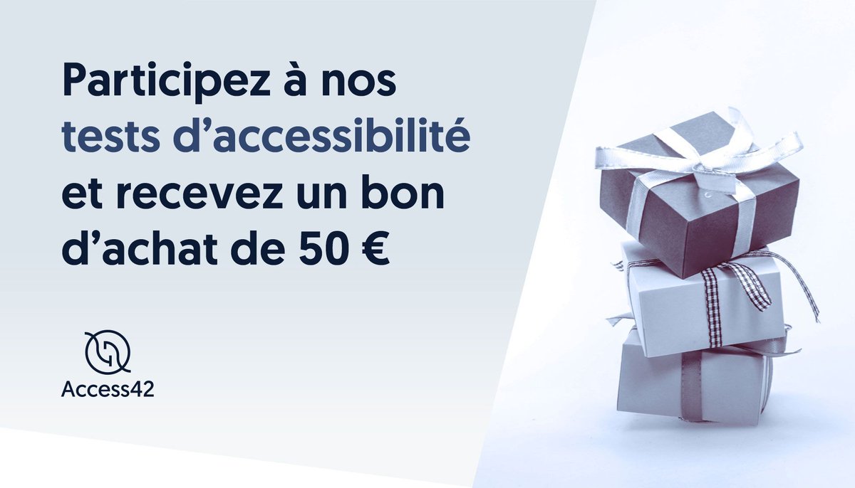 Nous avons besoin de vous pour rendre Internet plus accessible ! 📣

Vous êtes en situation de #handicap ? Participez à nos tests d’#accessibilité, gratifiés chacun d’un bon d’achat de 50 €.

a42.fr/volontaire

RT et bouche à oreille très appréciés ! 🙏

#a11y #UX
