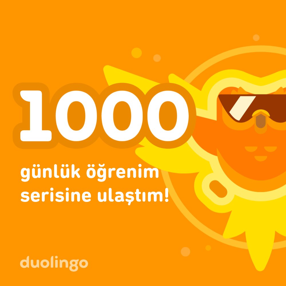 Bugün Duolingo'da kesintisiz 1000. gün dersimi tamamladım. İstisnasız tam 1000 gündür zaman ayırdım. Almanca seviyem A2 veya B1 olmuştur herhalde 😊. Bu kilometre taşı kayda geçsin. 

#Deutsch #Duolingo #Milestone #MustafaDonmez 🇹🇷 🇩🇪

Davet bağlantım: invite.duolingo.com/BDHTZTB5CWWKTF…