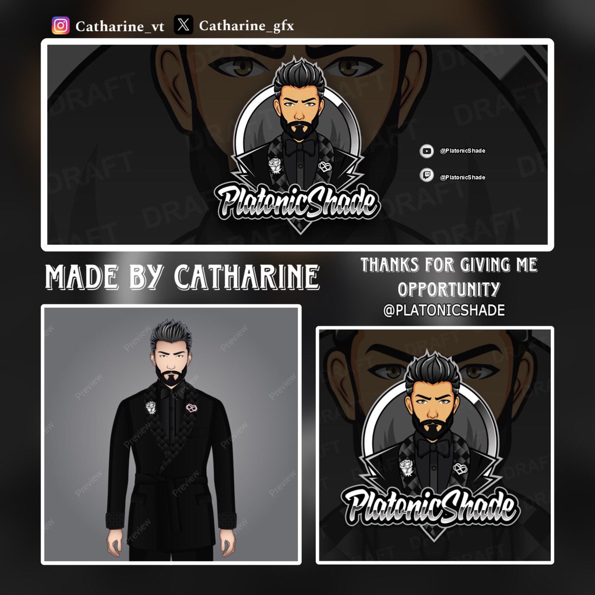 CaThaRinE 💫 (@catharine_gfx) on Twitter photo Vtuber Model,Logo and banner Commission has been done for my wonderful client on discord <a href="/platonicshade/">PlatonicShadow</a>
Thank you so much for the opportunity. ❤️😊
Want something exclusive for your Twitch?
Feel Free to DmMe☺️
hashtags:
#twitchoverlay #graphicdesigner #logodesingers #vtubermodel Vtuber Model,Logo and banner Commission has been done for my wonderful client on discord <a href="/platonicshade/">PlatonicShadow</a>
Thank you so much for the opportunity. ❤️😊
Want something exclusive for your Twitch?
Feel Free to DmMe☺️
hashtags:
#twitchoverlay #graphicdesigner #logodesingers #vtubermodel