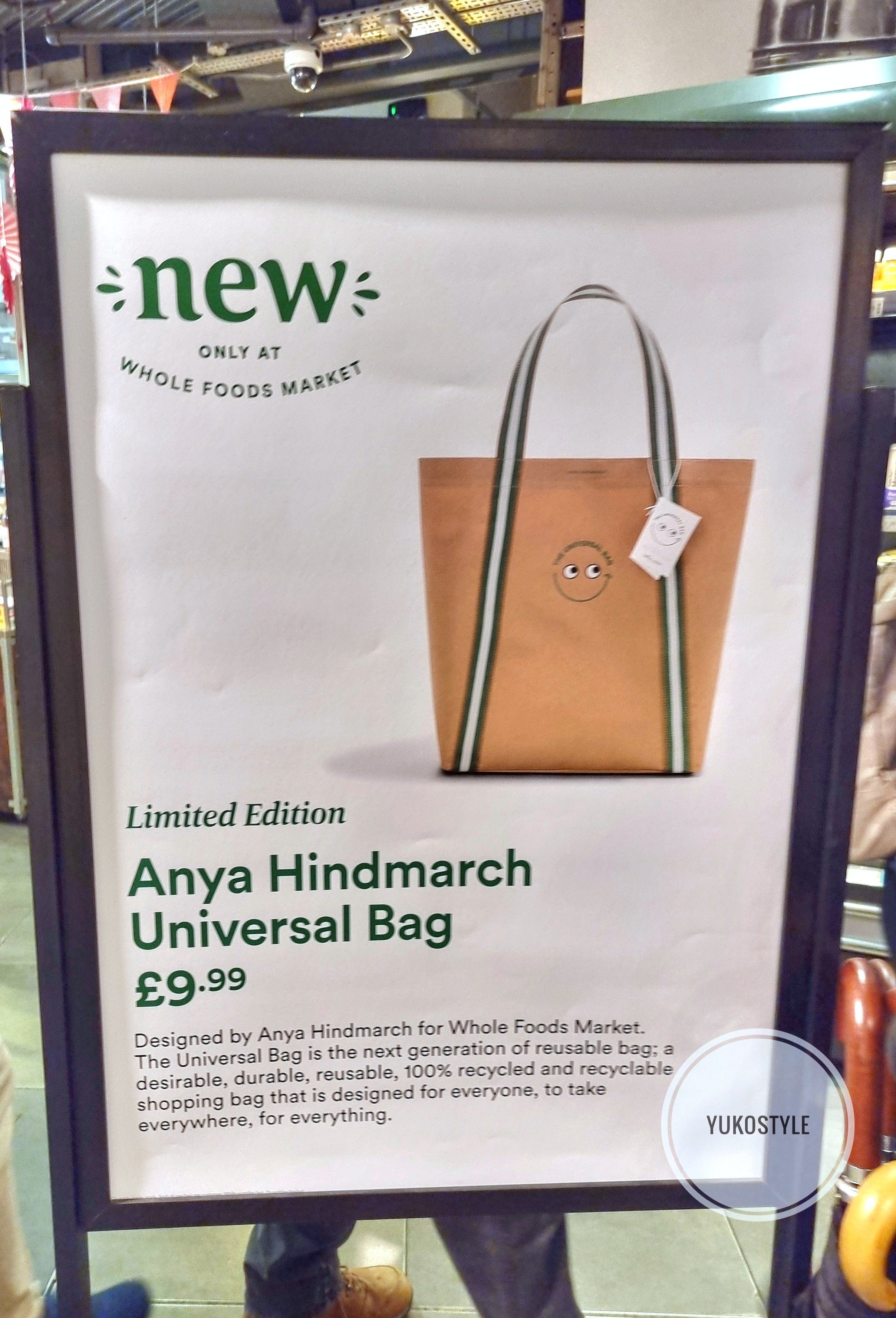 【未使用】ANYA HINDMARCH イギリス ホールフーズ限定ver ロンドン限定 アニヤハインドマーチ☆ユニバーサルバッグ ホール