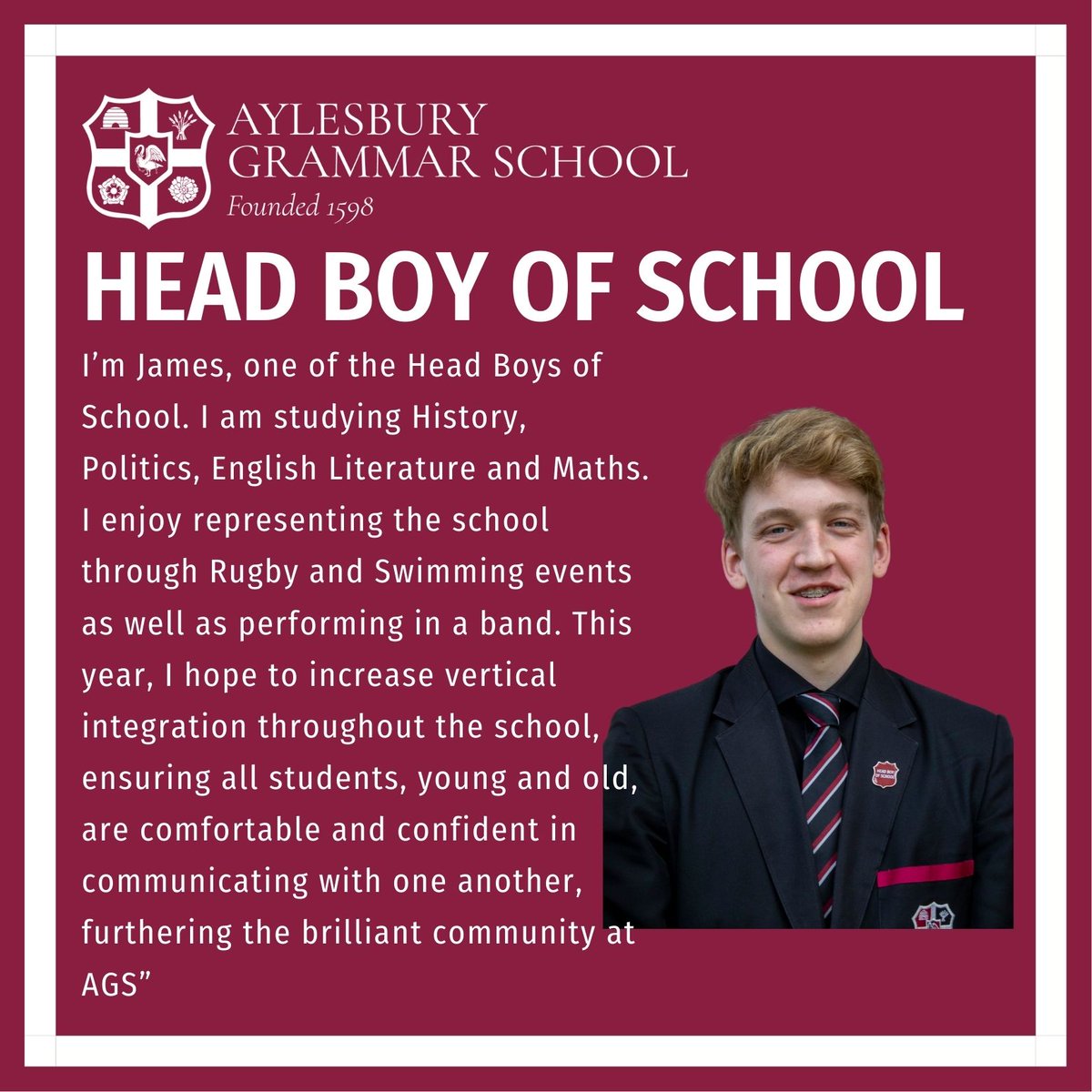 🌟Meet the 2024 - 2025 Aylesbury Grammar School Student Leadership Team 🌟