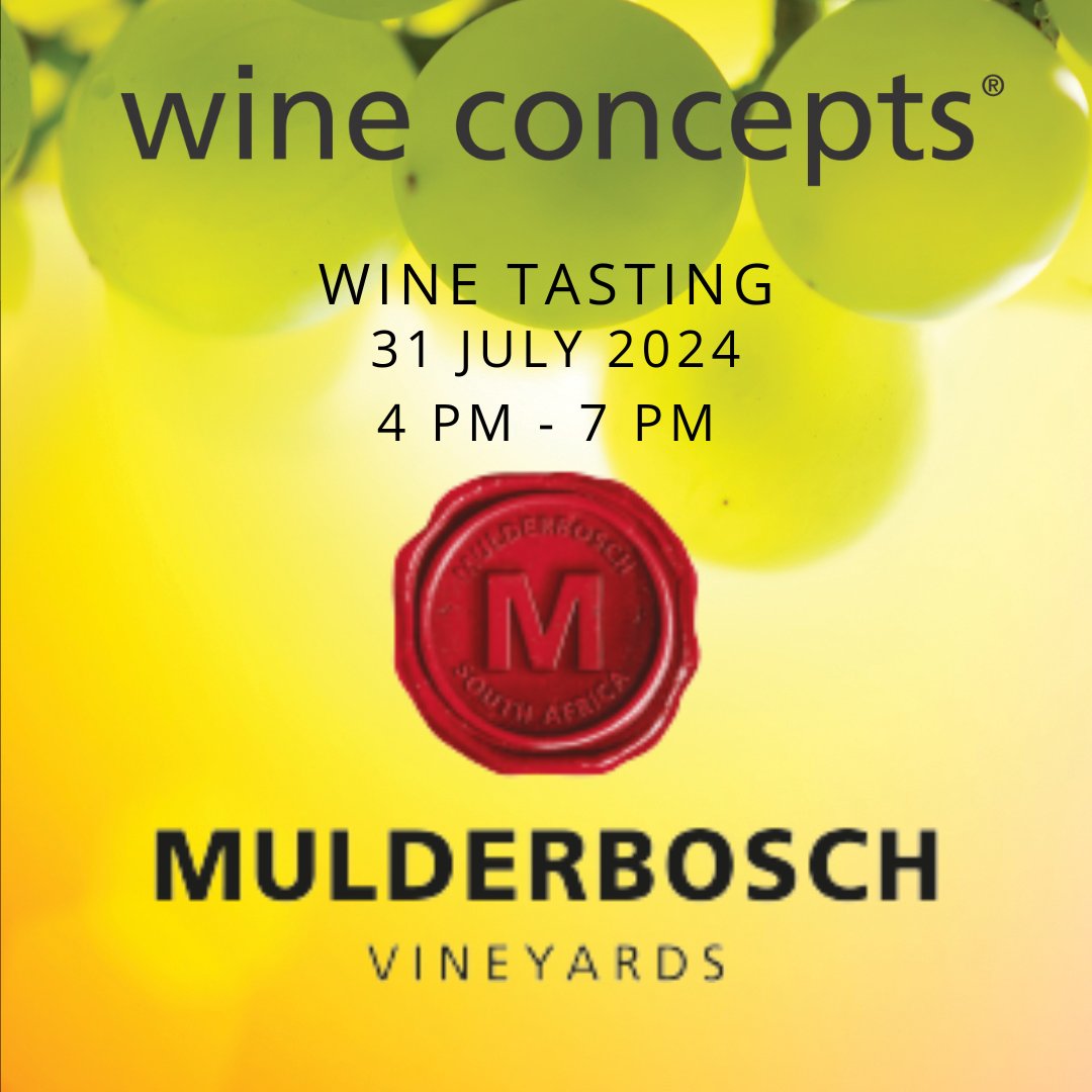 Please join us for @mulderboschv tasting!!

#wine #lovewine #wineconceptsnewlands #winetasting