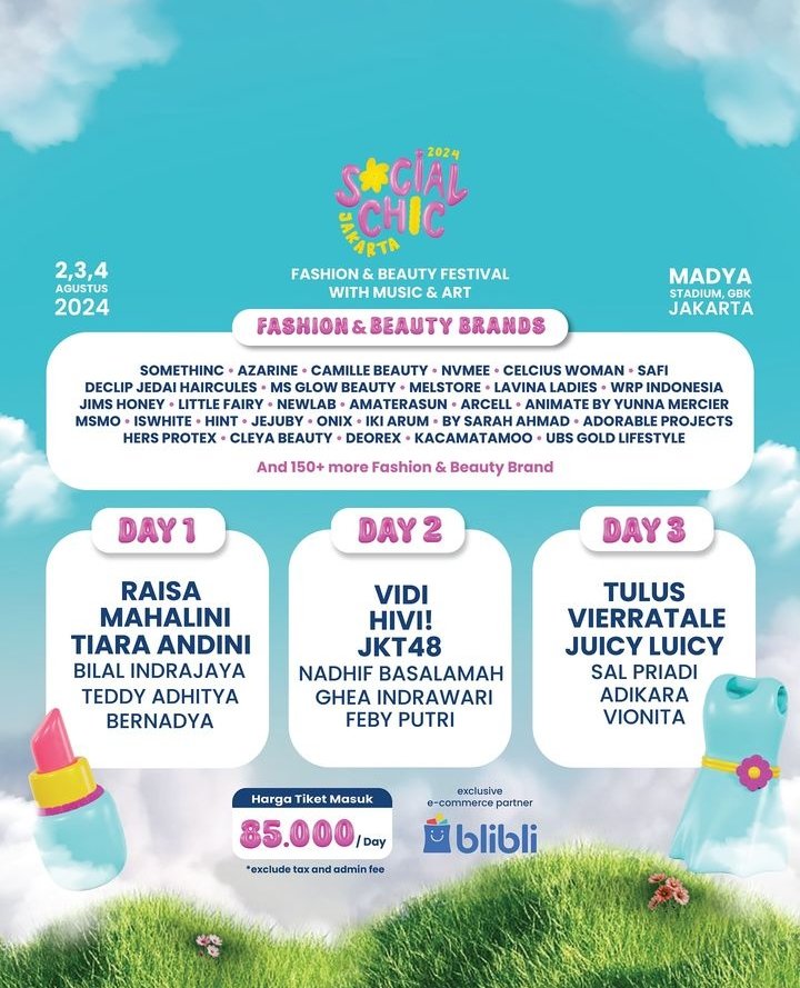 gummyelle's tweet image. wts wts tiket social chic day 1, 2 avail 2 tix day 3 avail 1 tix, price normal yaa 85k without tax and admin! belum bentuk fisik, send via email, no scam!! #zonauang #socialchic #tiketkonser