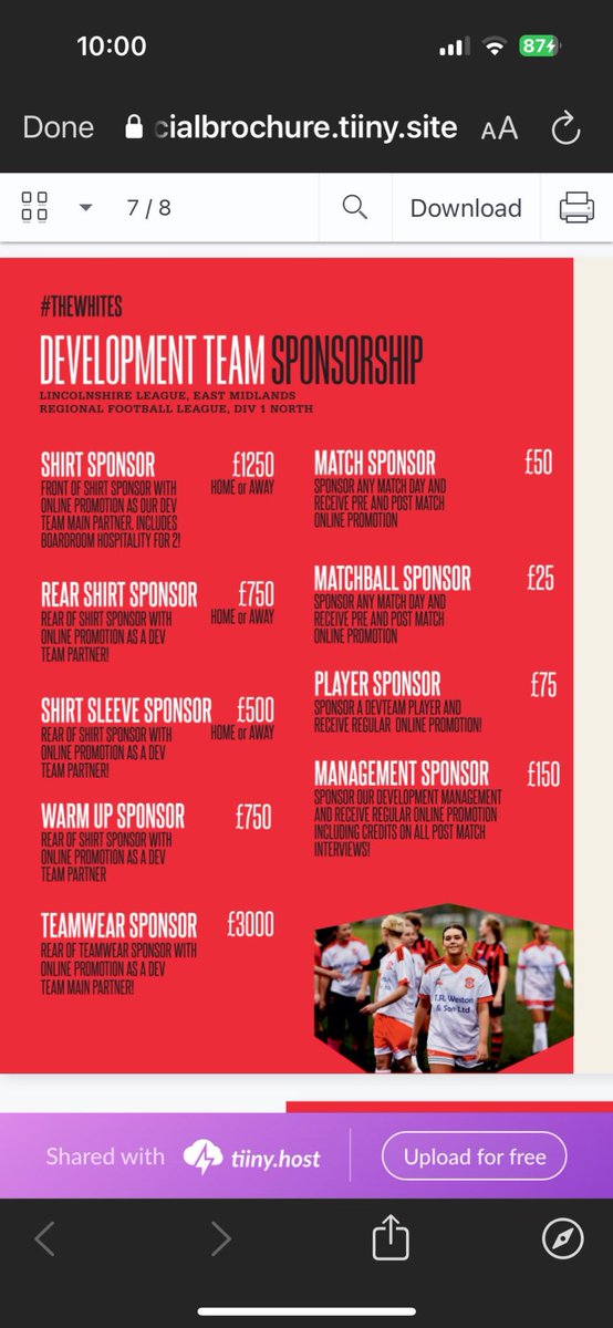 Lincoln United Development men’s actively seeking sponsorship either individually / team , or any of the packages below feel free to contact me direct with any questions and I’ll do my best to help 

Retweets appreciated UTW 🤍⚽️

<a href="/LincolnUnited/">Lincoln United FC</a> <a href="/LincolnshireFA/">Lincolnshire FA</a>