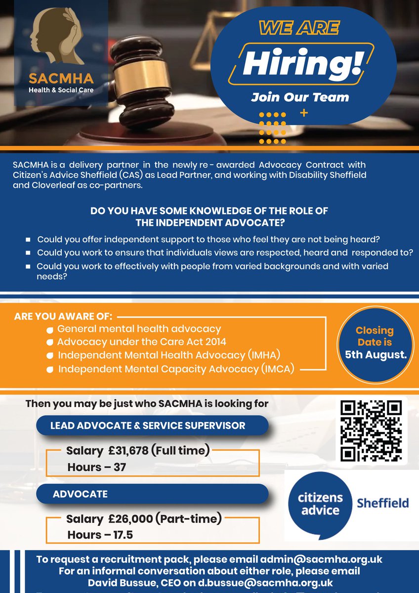 There's still time to apply for these exciting posts,  which are open to all communities 

Please share with your networks and consider applying