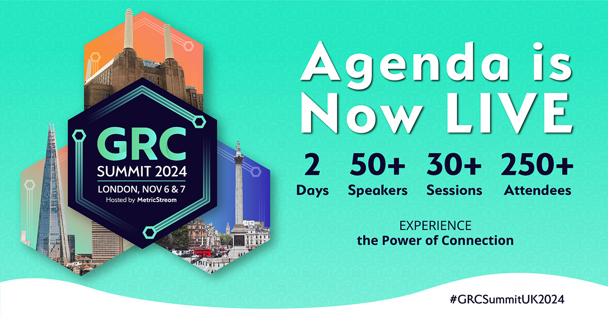 The agenda for #GRCSummitUK2024 in London is live! Join us on November 6 and 7 for two days packed with insightful sessions on latest trends and innovations in #GRC, including #AIforGRC, dynamic speakers, and unparalleled networking opportunities. hubs.li/Q02Jm5S80