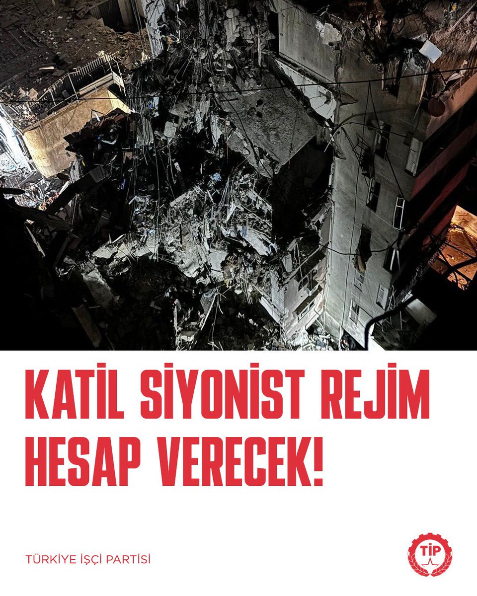 tipgenelmerkez's tweet photo. Emperyalizmin Orta Doğu’daki ileri karakolu olan İsrail’in Lübnan’ın başkenti Beyrut’ta ve İran’ın başkenti Tahran’da düzenlediği saldırılarını lanetliyoruz. 

İşgal altındaki Filistin halkına dönük katliamları soykırım düzeyine ulaşan siyonist İsrail rejimi, bu eylemleriyle bölge halkları ve dünya barışı karşısında büyük bir tehdit olduğunu bir kez daha göstermiştir. Filistin, İran, Suriye, Lübnan ve Yemen’deki saldırganlık, Filistin halkına dönük insanlık suçları derhal durdurulmalıdır. İsrail’e karşı uluslararası mahkemelerin kararlarının uygulanması için Birleşmiş Milletler zaman kaybetmeden harekete geçmelidir. 

İsrail, bölgesel bir savaşı fitillemeyi hedefleyen bu kanlı provokatif eylemlerinde yalnız değildir. Uluslararası kamuoyunun vicdanında gayrimeşru hale gelen siyonist rejim, emperyalist merkezler tarafından korunup kollanmaktadır. Soykırıma varan katliamların işbirlikçisi, siyonist rejimi silahlandıran, onunla ticari-siyasi ilişkileri sürdüren, onun temsilcilerini parlamentolarında ağırlayan, İsrail’i kınamayı dahi suç haline getiren başta ABD, İngiltere, Almanya ve Fransa olmak üzere emperyalist merkezlerdir. 

Türkiye’de 22 yıldır iktidarda olan AKP iktidarı ise bu emperyalist güçlerin en kritik hamlelerinde hep destekçi hatta işbirlikçi olmuştur. Irak’ın işgaline destek veren AKP, Filistin davası için tarihsel öneme sahip Suriye’ye dönük emperyalist müdahalede başrolü oynamış, İsrail’le ise soykırımcı katliamlar döneminde ticari ilişkilerini sürdürmüş, bu ülkeye petrol-doğalgaz temini ile savaş makinesinin işlemesine destek olmuştur.

Türkiye İşçi Partisi olarak bölge ve dünya halklarının barış içinde yaşaması talebimizi tekrarlıyoruz. Barışın önündeki en önemli tehdit olan emperyalizmle ve onun işbirlikçileriyle mücadeleyi sonuna kadar sürdüreceğiz.