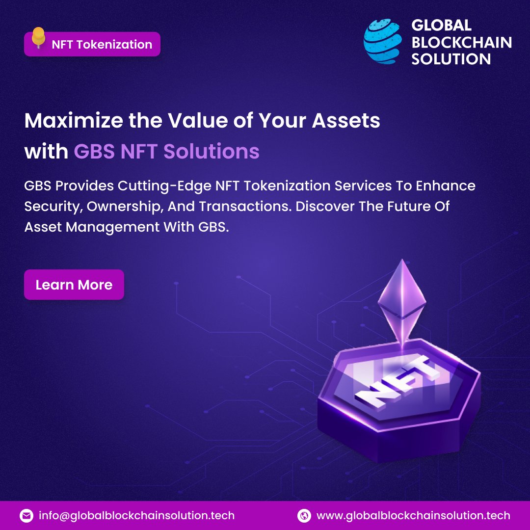 gbs_tech's tweet photo. Are your Assets fully monetized? 💡

GBS's NFT Tokenization services help you convert your unique assets into digital tokens.
👉 Speak to our experts today 

https://t.co/HdZ2Rwu0Mk

Follow @gbs_tech for all the latest updates

#Globalblockchainsolution #GBS #NFT #Tokenization https://t.co/qym4uTJGSD
