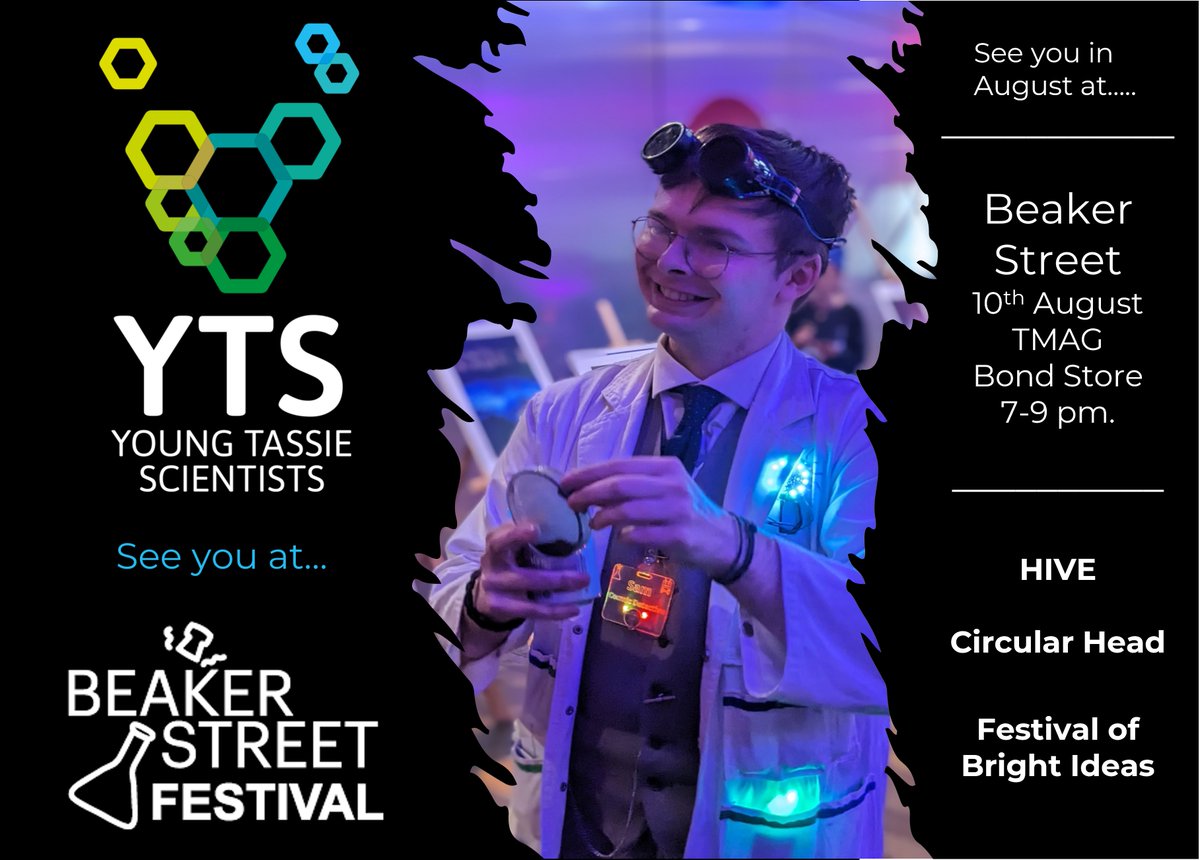YoungTassieScientists (@yts_utas) on Twitter photo South or North we can't wait to meet you On
August 10th!
Southerners can meet us @tmagofficial for
@beakerstreetsci, in the Bond Store from 7-9pm
π§π€πππ¦ππππ΅π‘
Northerners can meet us in Ulverstone @hivetasmania
for the family fun day ππ§ͺπ©Έππ₯¦π€ΈββοΈπ©»πβ’οΈπͺπ§ South or North we can't wait to meet you On
August 10th!
Southerners can meet us @tmagofficial for
@beakerstreetsci, in the Bond Store from 7-9pm
π§π€πππ¦ππππ΅π‘
Northerners can meet us in Ulverstone @hivetasmania
for the family fun day ππ§ͺπ©Έππ₯¦π€ΈββοΈπ©»πβ’οΈπͺπ§