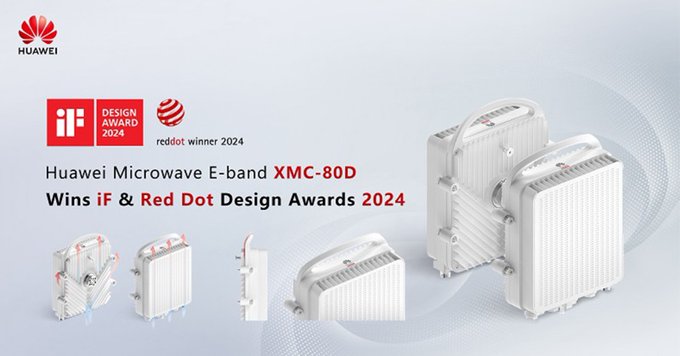 Huawei__KSA's tweet image. #Huawei XMC-80D — a next-gen 2T E-band outdoor unit — won the #RedDotAward &amp;amp; #iFDesignAward2024 for cutting-edge design and innovation, marking the second time Huawei's microwave products have claimed these awards. tinyurl.com/45kyn2k3 #InnovateForImpact #Eband #HuaweiNews