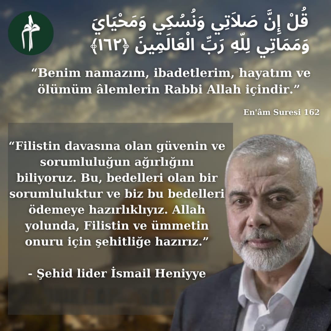 #MekanıCennetOlsun #Kudüs #MescidiAksa #IsmailHaniyeh