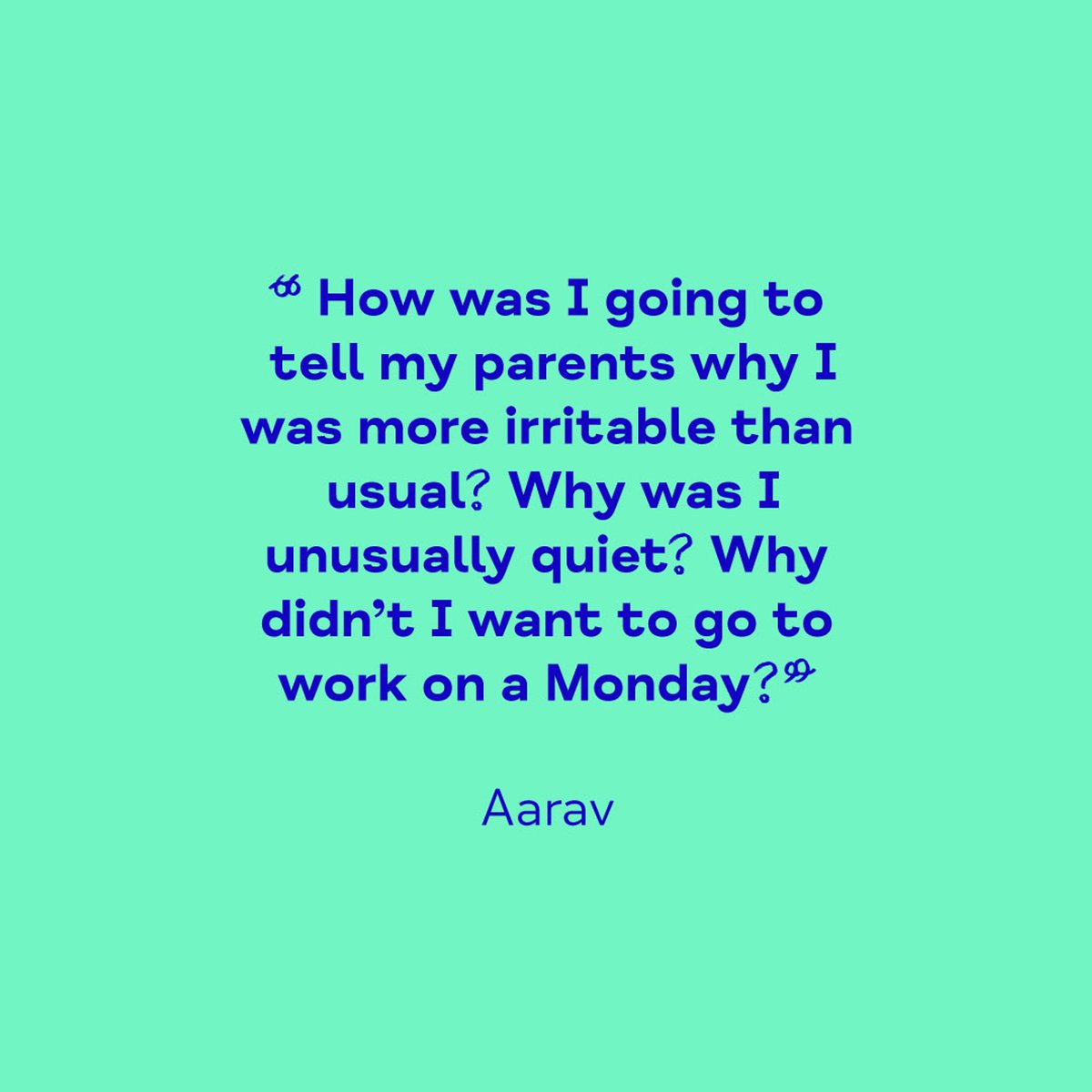 ”Mental health is not commonly discussed in my community. There are no clear-cut words for stress, anxiety or depression in Punjabi.”

To mark #SouthAsianHeritageMonth Aarav explains how she learnt to talk to her parents about her mental health ➡️ bit.ly/46A4kgs
