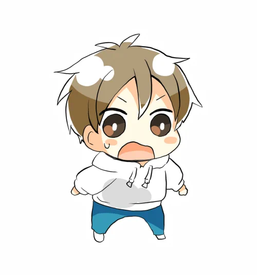 【#犬飼さんの毎日ミニキャラ】 2022年の犬飼さんお誕生会告知用イラスト(のミニキャラの平成くんです。▼令和ちゃんと平成君の話 