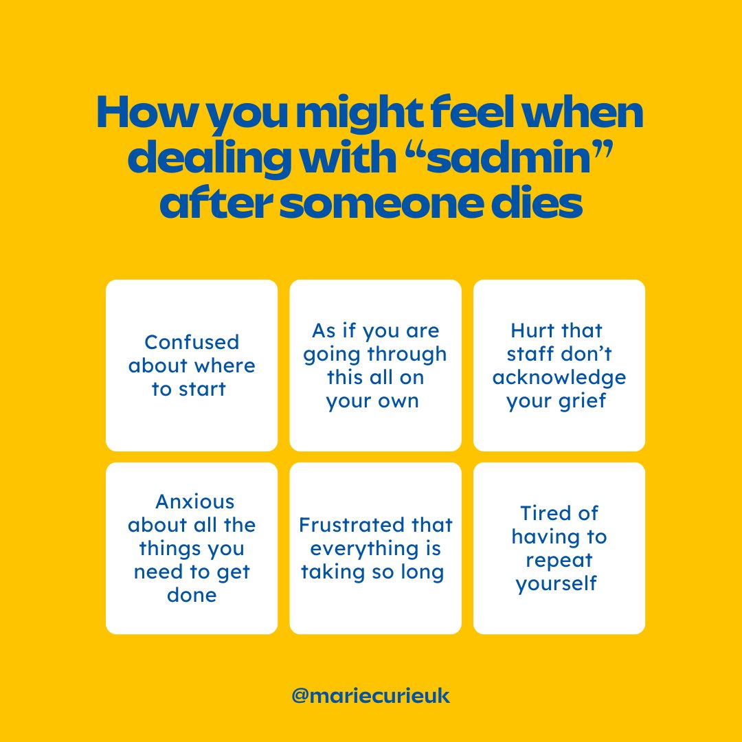 "Sadmin" can be very distressing in what is already a very difficult time. 

📢 Companies need to act now to #MakeSadminSimple for dying people and those going through grief. 

✍️ If you agree, sign our petition. 🔗 bit.ly/3A3Jh9A