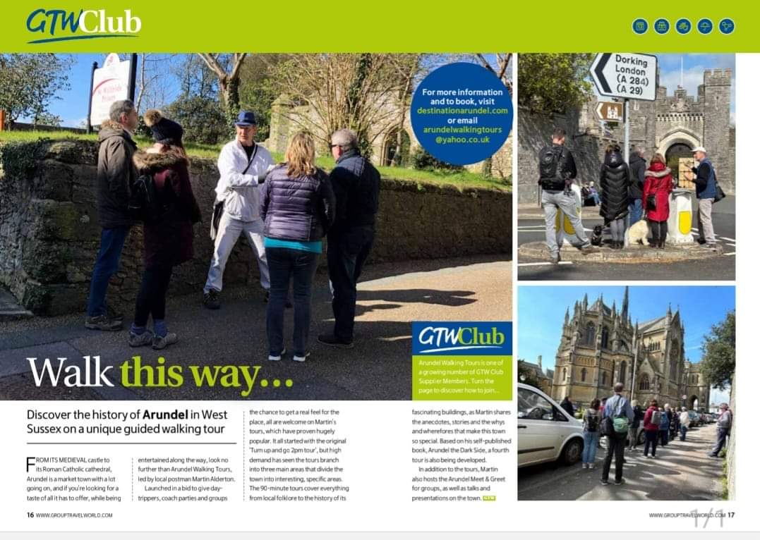 Arundel daily Tours
FREE Meet and Greet service for groups and coaches 
Presentations 
Destinationarundel.com