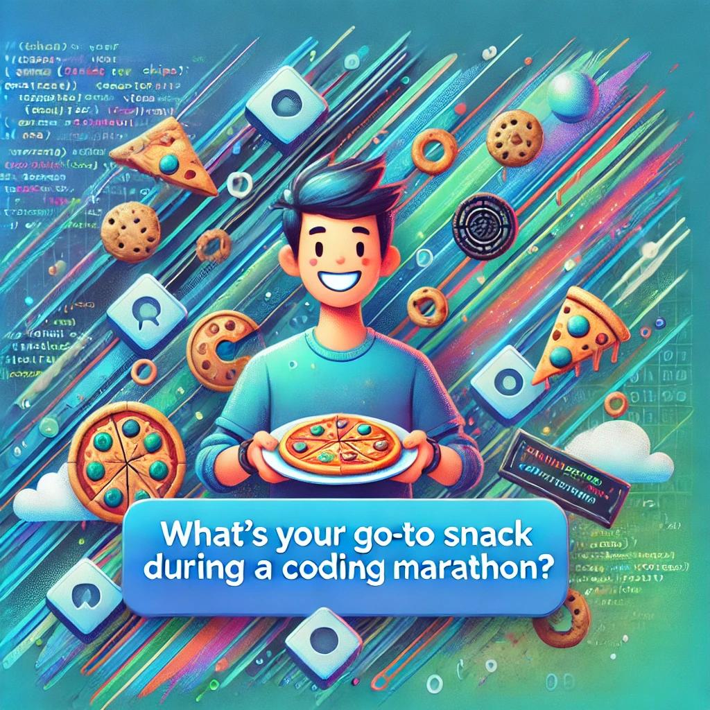 coddy_tech's tweet image. What’s your go-to snack during a coding marathon? 🍕🍪 Tell us your favorite fuel for those late-night coding sessions! #CodingSnacks #TechLifestyle #CodeAndSnack #coddy
