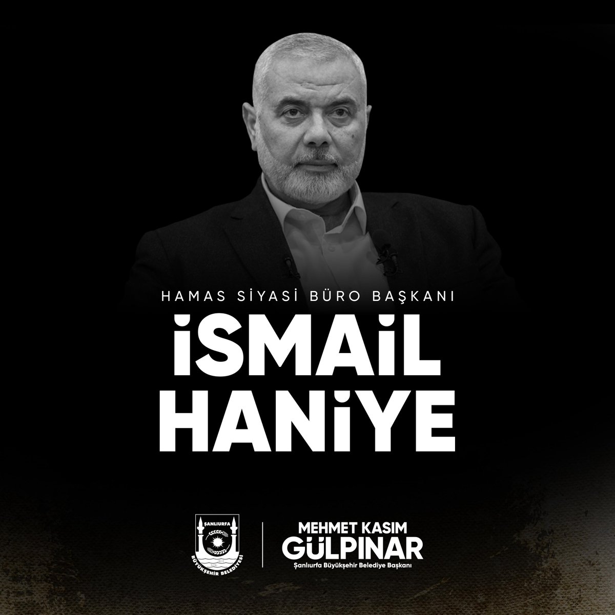 Tahran'da uğradığı hain suikast sonucu şehit olan Hamas Siyasi Büro Başkanı İsmail Haniye'ye Allah’tan rahmet diliyorum.

Filistin halkına ve İslam dünyasına başsağlığı diliyorum.

İşgale karşı imanla direnen Filistinli kardeşlerimizin mücadelesinde her zaman yanlarında olacağız.