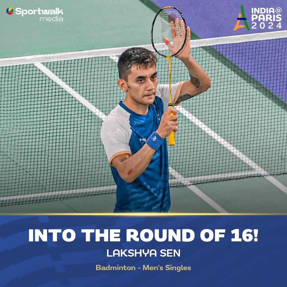 🇮🇳🔥 𝗟𝗔𝗞𝗦𝗛𝗬𝗔 𝗛𝗔𝗦 𝗗𝗢𝗡𝗘 𝗜𝗧! What a performance from Lakshya Sen against World No. 4, Jonatan Christie as he moves into the round of 16 in his maiden Olympic campaign. He won the match in straight games, 21-18 &amp; 21-12.

🏸 After a slow start to the match, Lakshya Sen