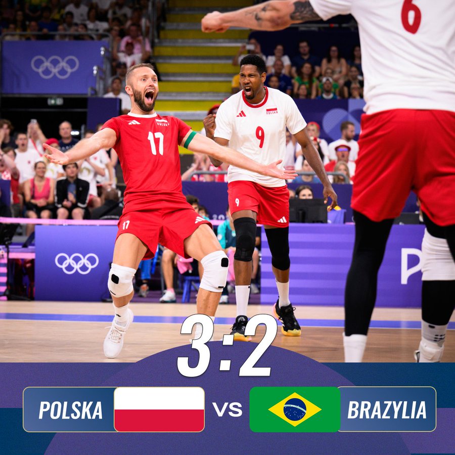 Polscy siatkarze zwycięzcy. Końcowy wynik meczu Polska-Brazylia.