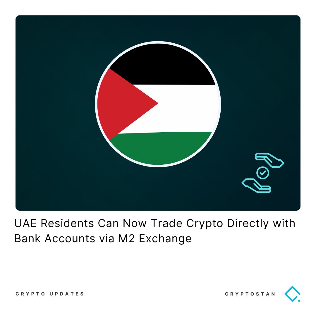 The_Cryptostan's tweet image. According to M2, a cryptocurrency exchange, residents of the United Arab Emirates can now buy and trade Bitcoin and Ether straight from their bank accounts.

#uae #m2exchange #banking #cryptocurrency #cryptostan #fintech #thecryptocountry