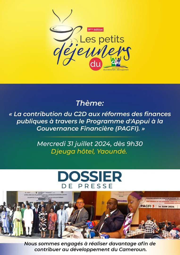 Benjamin_ombe's tweet image. Le Projet d’Appui à la Gouvernance Financière (#PAGFI) se dévoile aux médias à travers les « petits déjeuners du #C2D ». Cc @AFD_France @c2d_cameroun