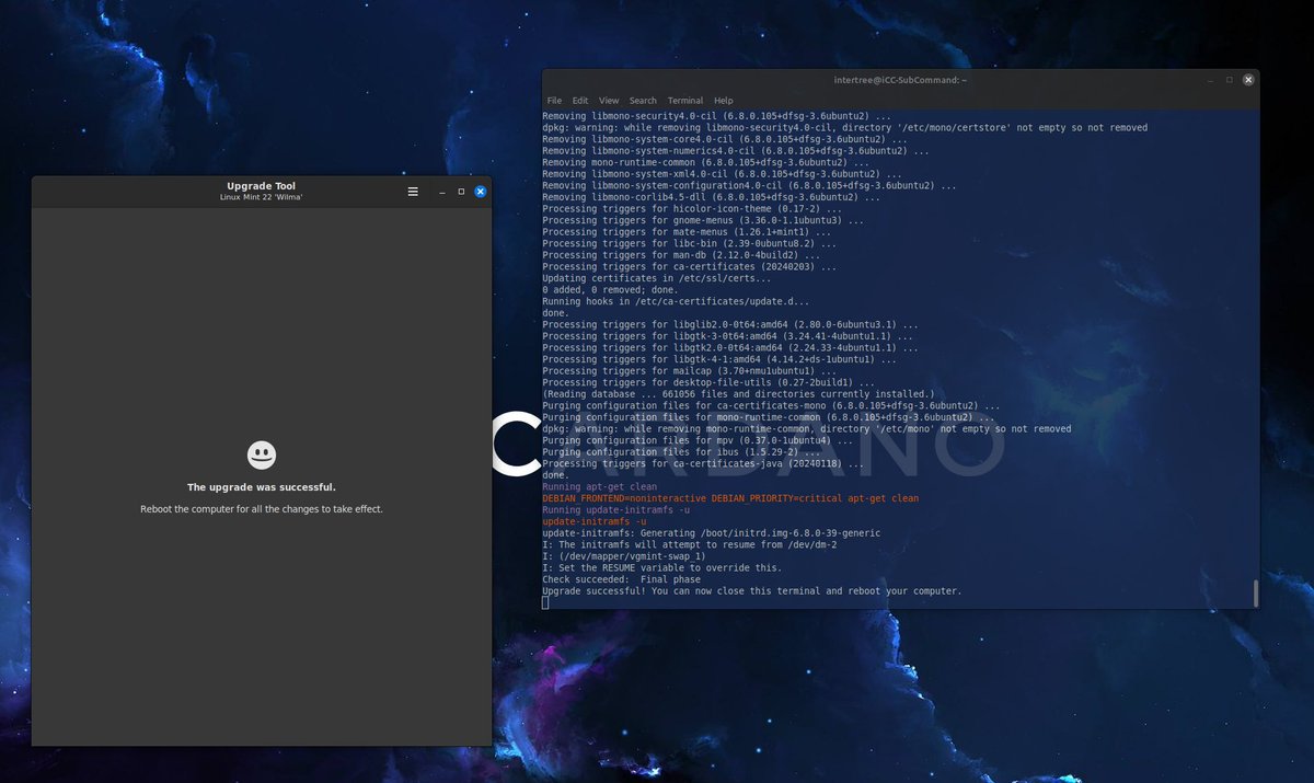 intertreeJK's tweet image. Well... I had reason to restart the machine today, hey!

#LinuxMint22