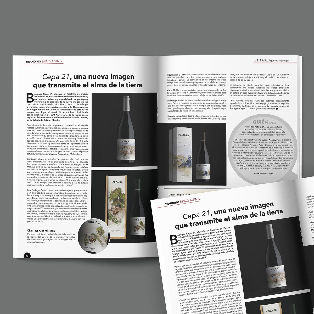 armoder1's tweet image. Agradecemo a @RevistaInfopack
por destacar nuestro trabajo de diseño en la nueva imagen de los vinos de @Cepa21Bodegas

#armoderdesign #branding #packaging #diseño #revistainfopack #armoder #Cepa21