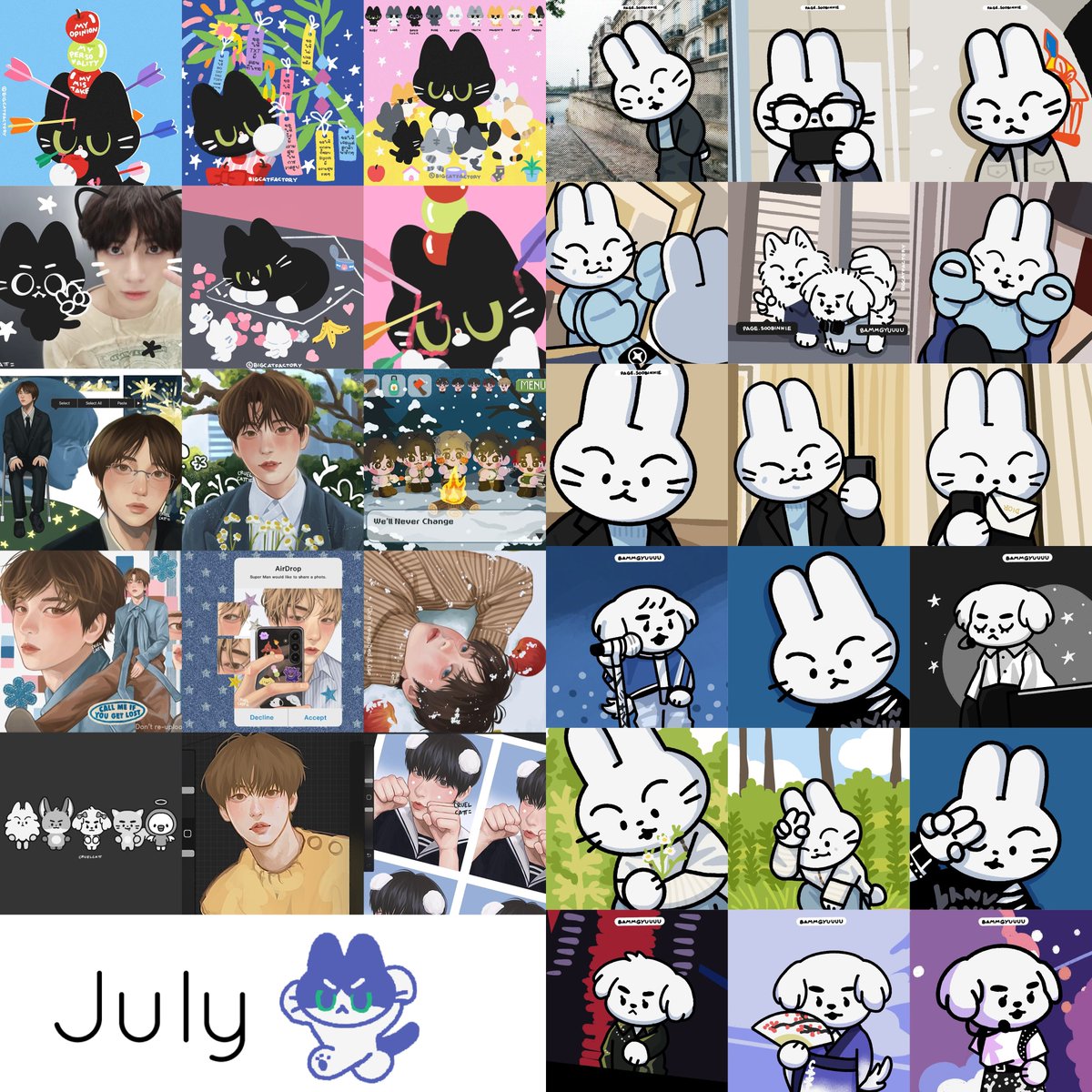 July ୧(﹒︠ᴗ﹒︡)୨
แพ็คของเตรียมออกบูธทั้งเดือนเลย มีเรื่องราวมากมายเกิดขึ้นทั้งดีและไม่ดี55 ใครยังอยู่ก็ขอบคุณมากคับ เราคงไม่เสียเวลาอธิบายตัวเองให้คนที่ตัดสินอะไรไปต่างๆนานาแล้ว เจอกันที่งานเดือนหน้า🙌🏻
#ผลผลิตของbigcat