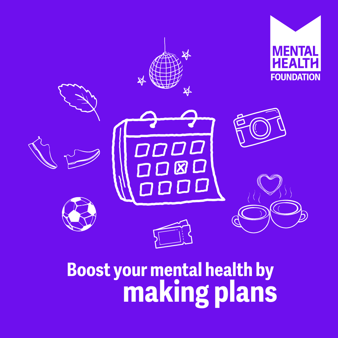 Having something to look forward to can help our mental health, especially during hard times. 📅

It could be anything! From small pleasures like watching your favourite film, to something bigger, like going to a concert.

Get more mental health tips: bit.ly/3ZnU6Mt