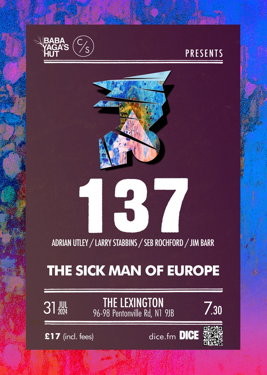 TONIGHT we are the <a href="/thelexington/">The Lexington</a> for 137 playing their second ever show! Feat. Larry Stabbins, <a href="/adrianutley/">adrian utley</a>, @sebrochford  &amp; Jim Barr.

Support from another brand new act The Sick Man of Europe. Loads of tickets sold but still a few on the door.

Tickets: dice.fm/event/522bk-13…